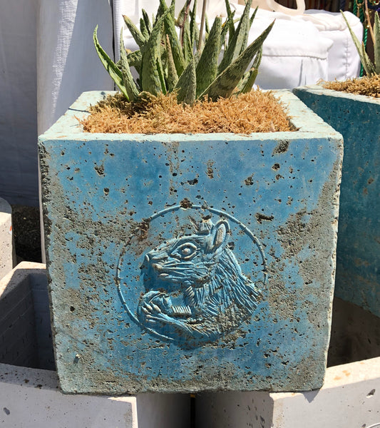 Gray Squirrel Cameo Planter - Aged Copper