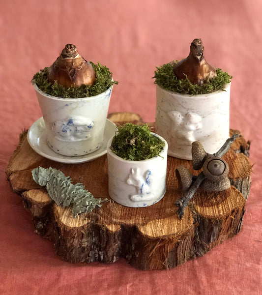 Rabbit Mini Planter & Saucer / Confetti