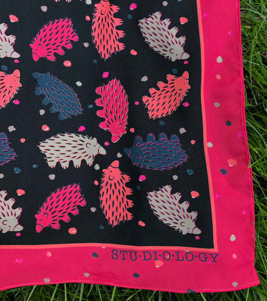 Black and Raspberry Echidna Scarf