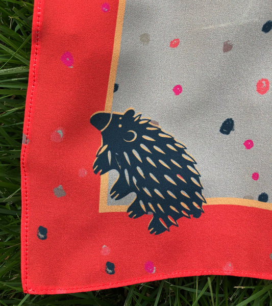 Khaki and Fire Engine Echidna Scarf