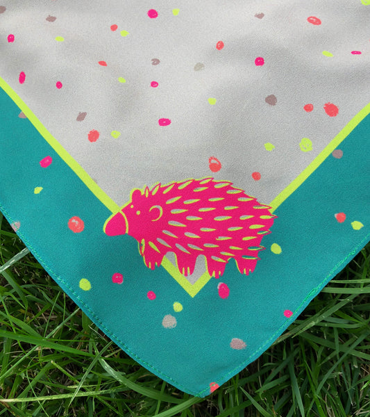 Khaki and Palm Tree Echidna Scarf