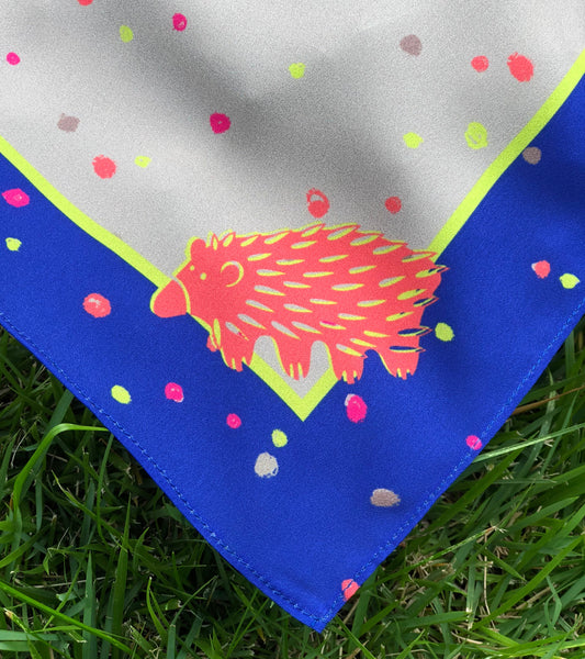 Khaki and Azurite Echidna Scarf
