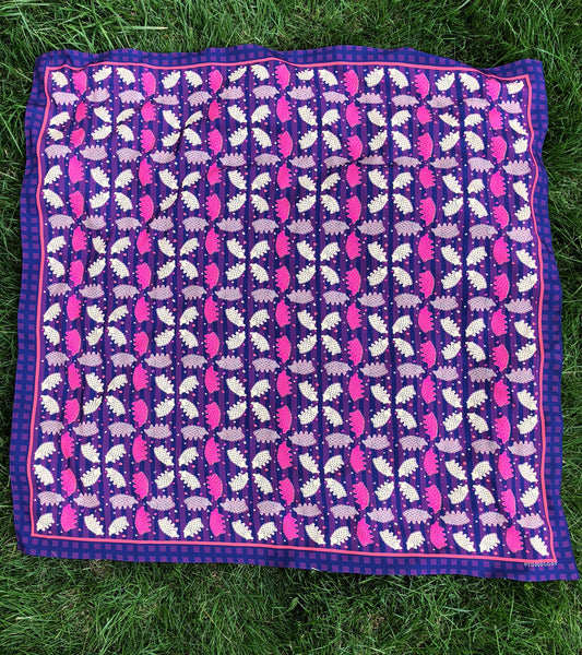 Checkered Aubergine and Blue Echidna Scarf