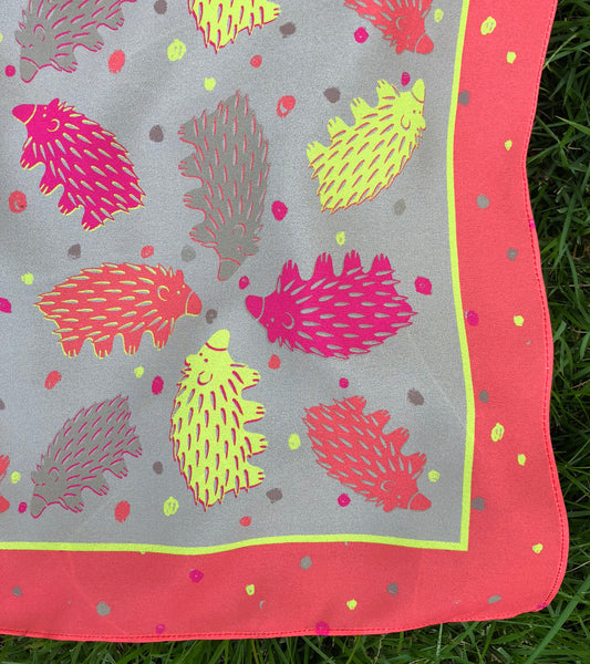 Khaki and Coral Echidna Scarf