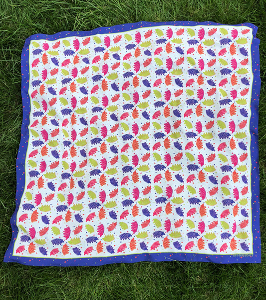 White and Cornflower Echidna Scarf