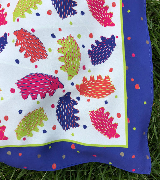 White and Cornflower Echidna Scarf