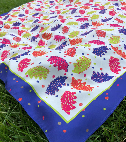 White and Cornflower Echidna Scarf