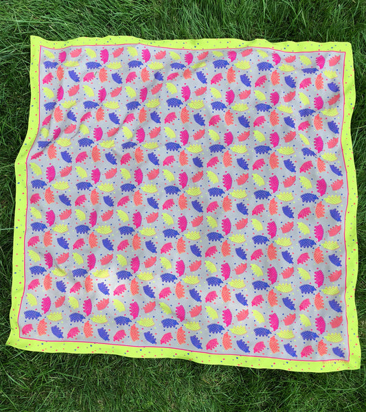 Khaki and Chartreuse Echidna Scarf