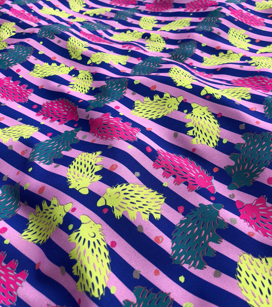 Checkered Pink and Blue Echidna Scarf