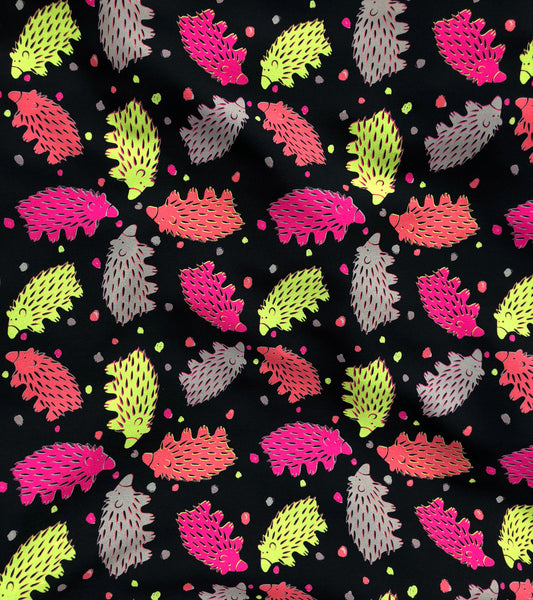 Black and Chartreuse Echidna Scarf