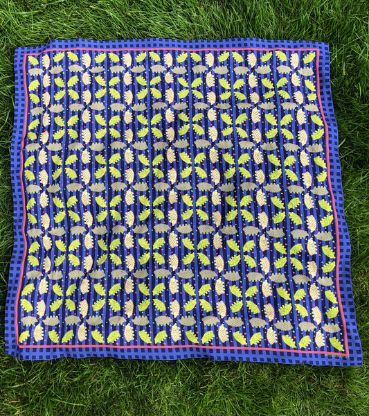Checkered Azurite and Blue Echidna Scarf