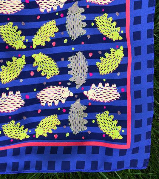 Checkered Azurite and Blue Echidna Scarf
