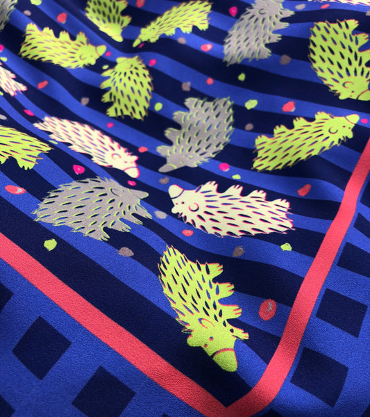 Checkered Azurite and Blue Echidna Scarf