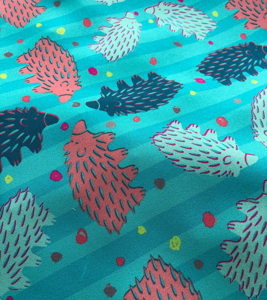 Checkered Aqua and Turquoise Echidna Scarf