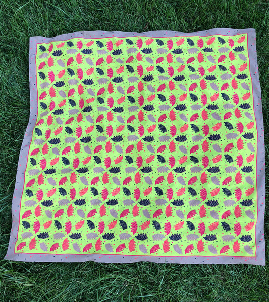 Chartreuse and Khaki Echidna Scarf