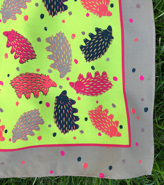 Chartreuse and Khaki Echidna Scarf