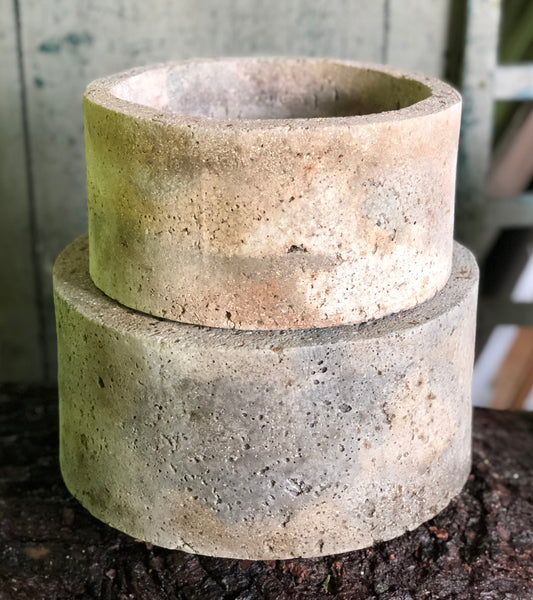Medium Cylinder Planter - Marbled Orange, Light Buff & Green Slate
