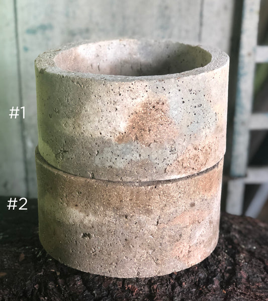 Medium Cylinder Planter - Marbled Orange, Light Buff & Green Slate