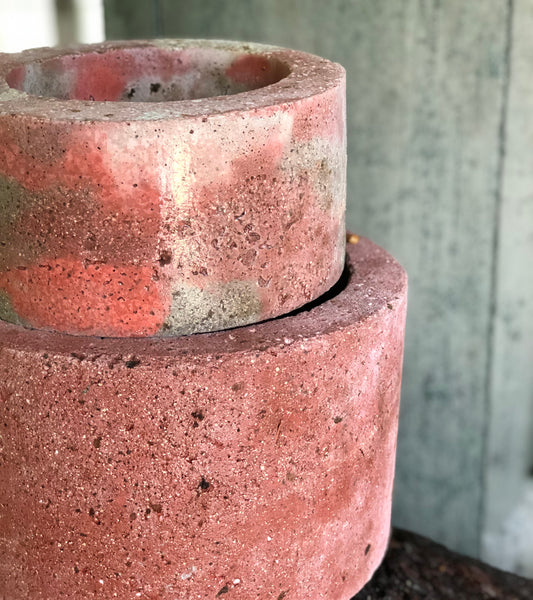 Medium Cylinder Planter - Marbled Reds