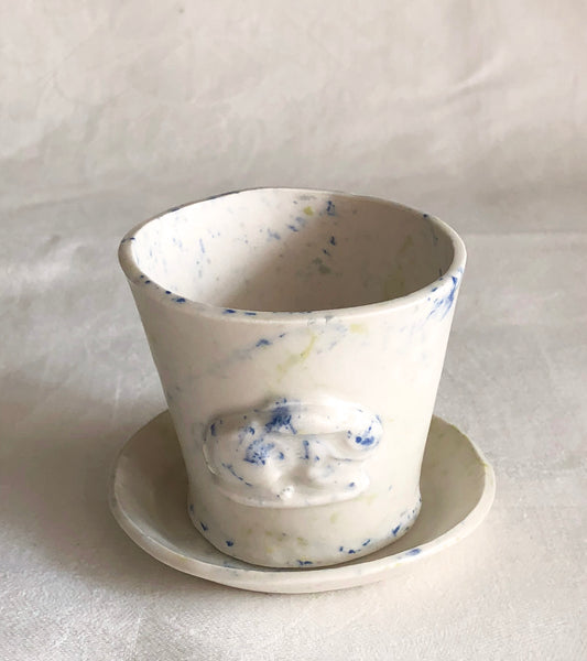 Rabbit Mini Planter & Saucer / Confetti