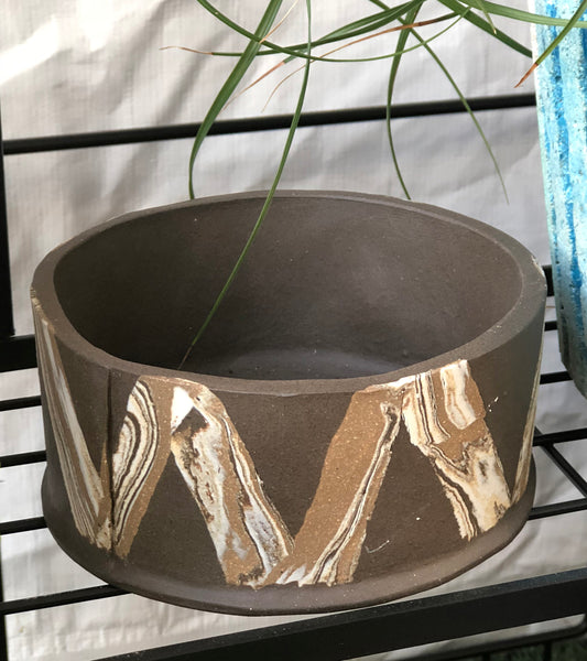 Faux Bois Lattice Low Vessel