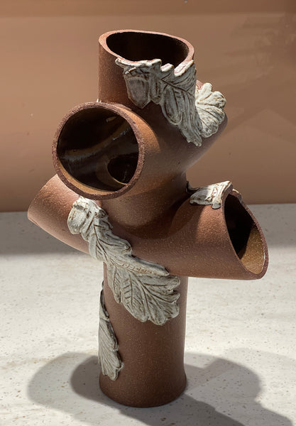 Acorns & Oak Leaves Vase / SEA SALT