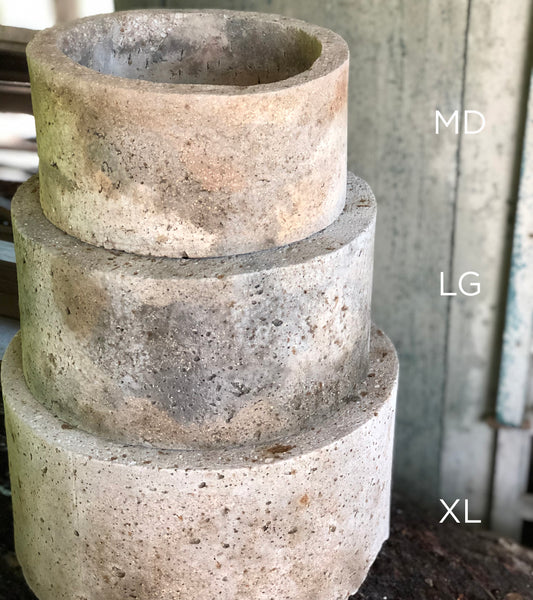 Medium Cylinder Planter - Marbled Orange, Light Buff & Green Slate