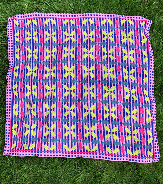 Checkered Pink and Blue Echidna Scarf