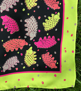 Black and Chartreuse Echidna Scarf