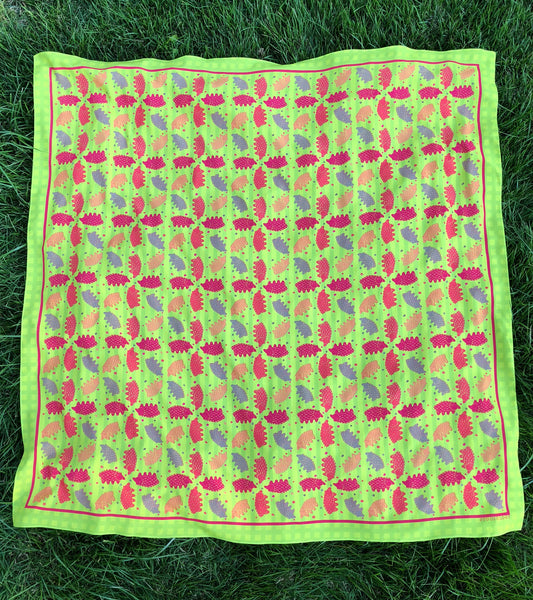 Checkered Chartreuse and Lime Echidna Scarf