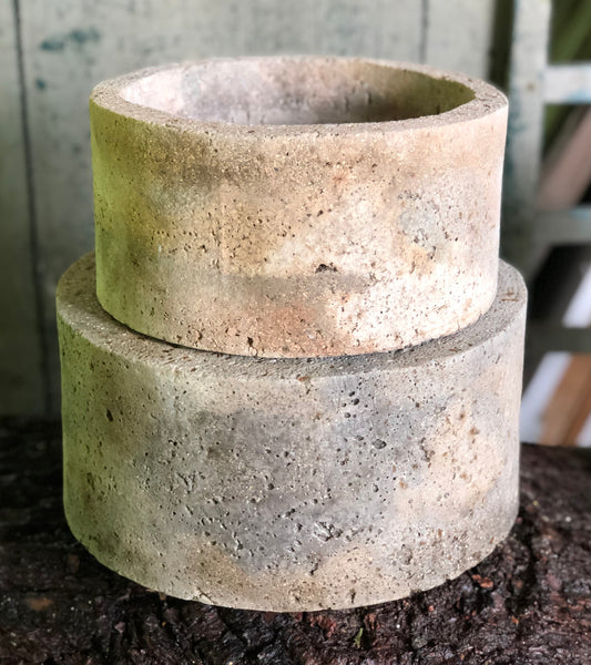 Large Cylinder Planter - Marbled Naturals & Grays