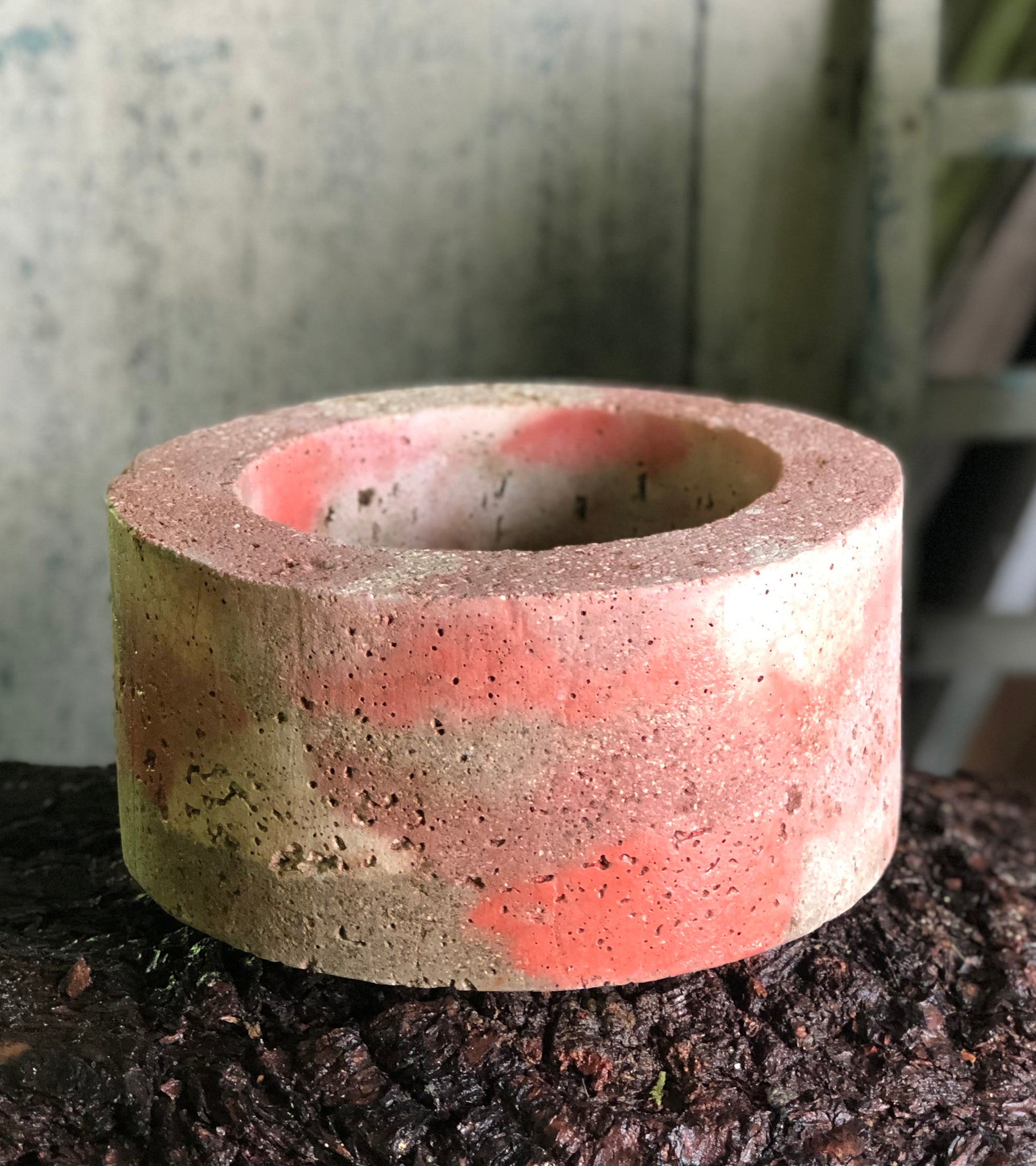 Medium Cylinder Planter - Marbled Reds